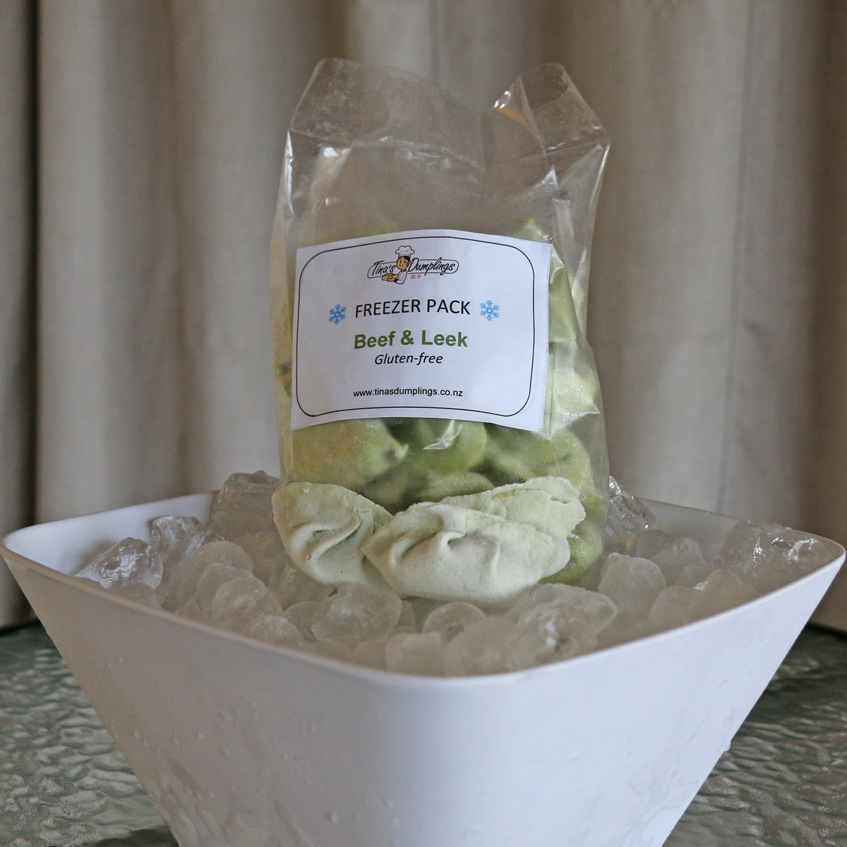 Beef & Leek (Glutenfree) Frozen Pack Tina's Dumplings